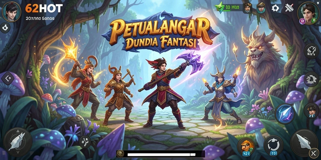 Tampilan gameplay mendalam dari 62HOT yang menampilkan aksi RPG.