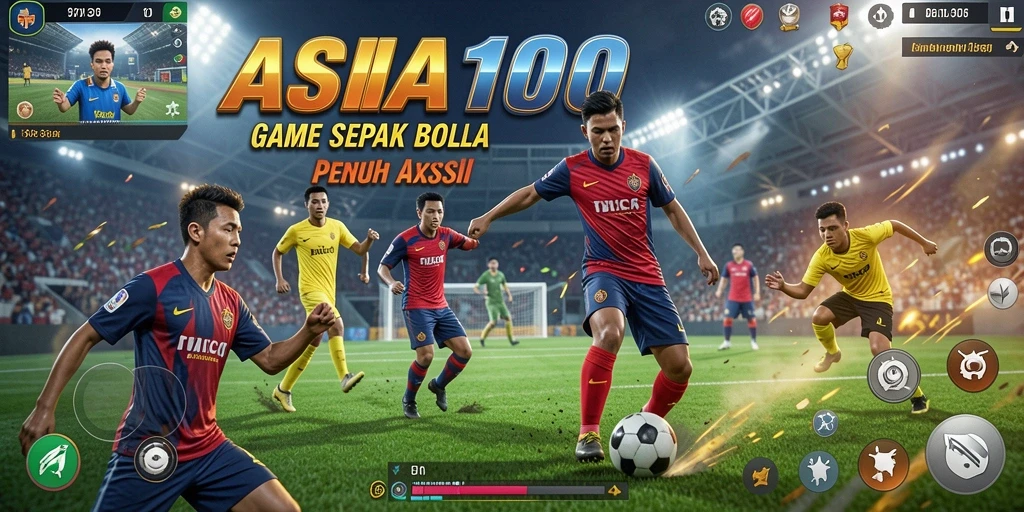 ASIA100 menampilkan gameplay sepak bola yang mendebarkan dan kompetitif.