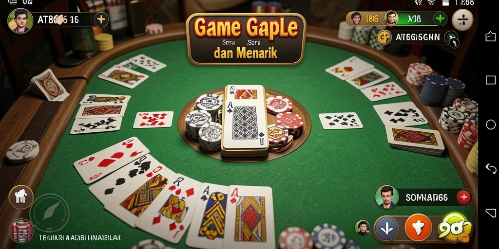 Tampilan gameplay seru dan interaktif permainan Gaple AT866.