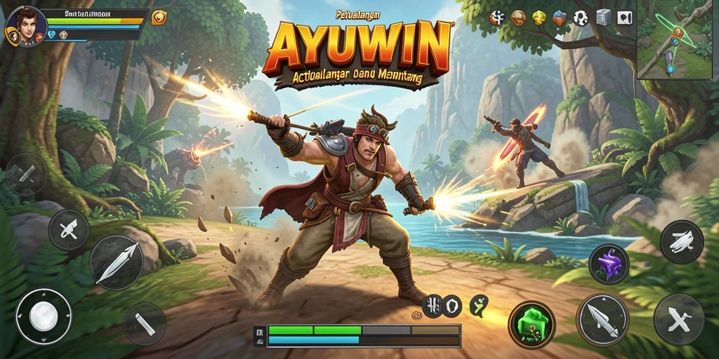 Screenshot gameplay AYUWIN yang menampilkan aksi menegangkan.