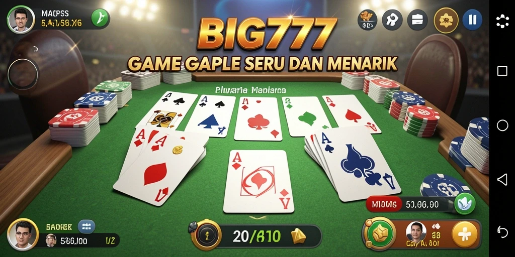Tampilan gameplay Gaple yang menarik dan menyenangkan di BIG777.