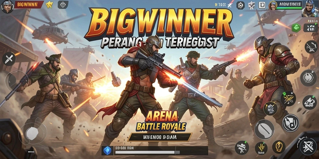 Tampilan gameplay seru di arena Battle Royale BIGWINNER.