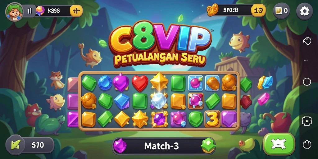 Tampilan gameplay C8VIP yang seru dan penuh warna.