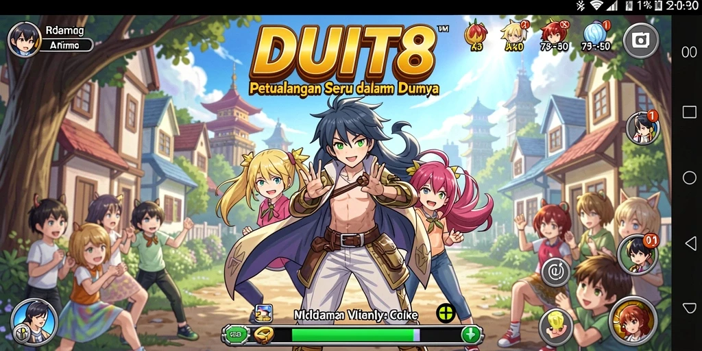 Tampilan gameplay <strong>DUIT8</strong> dengan karakter Anime yang menarik dan grafis memukau.