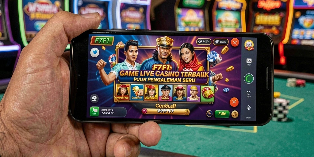 Tampilan Gameplay F7F7 dengan dealer profesional dan permainan kasino langsung.