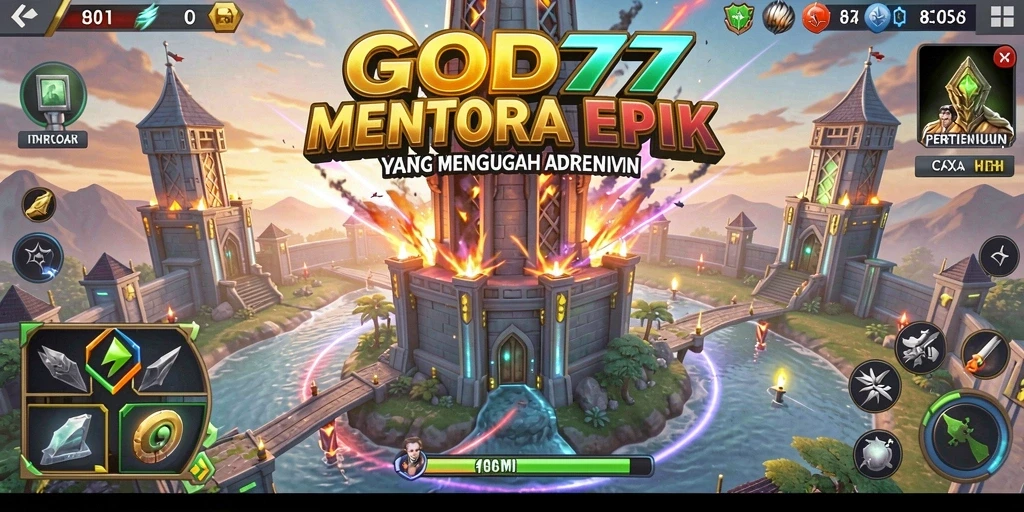Tampilan gameplay menawan dari permainan Tower Defense yang mengasyikkan.