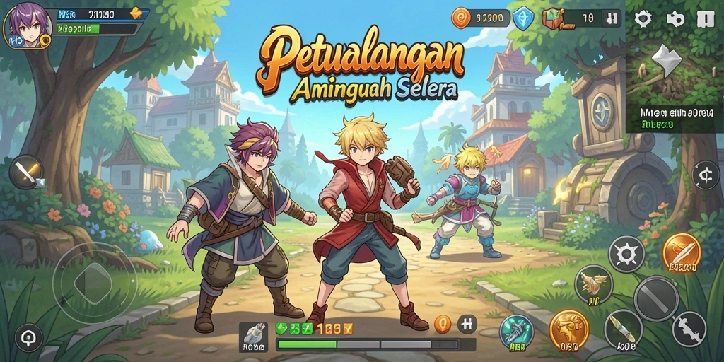 Tampilan dinamis gameplay HO3 yang menampilkan aksi karakter Anime.
