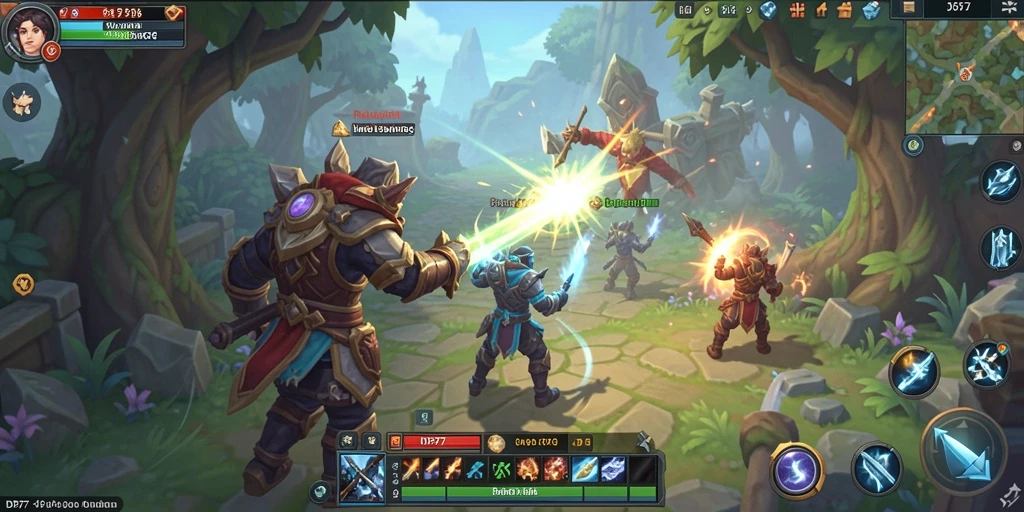 Tampilan gameplay epik di dunia fantasi MMORPG IDR77.