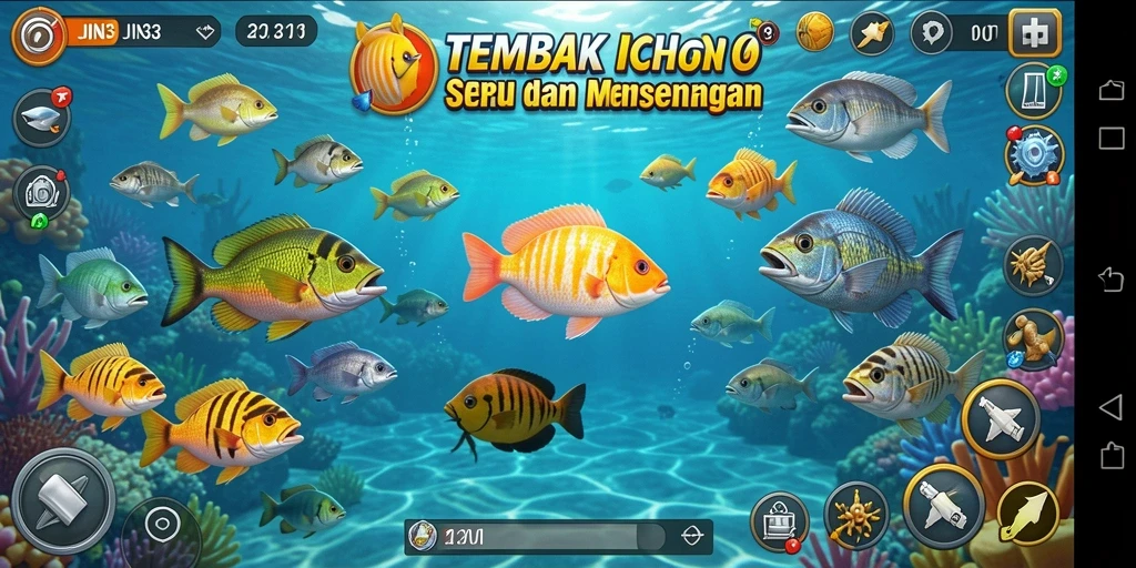 Tampilan gameplay JIN33 yang seru saat menembak ikan.