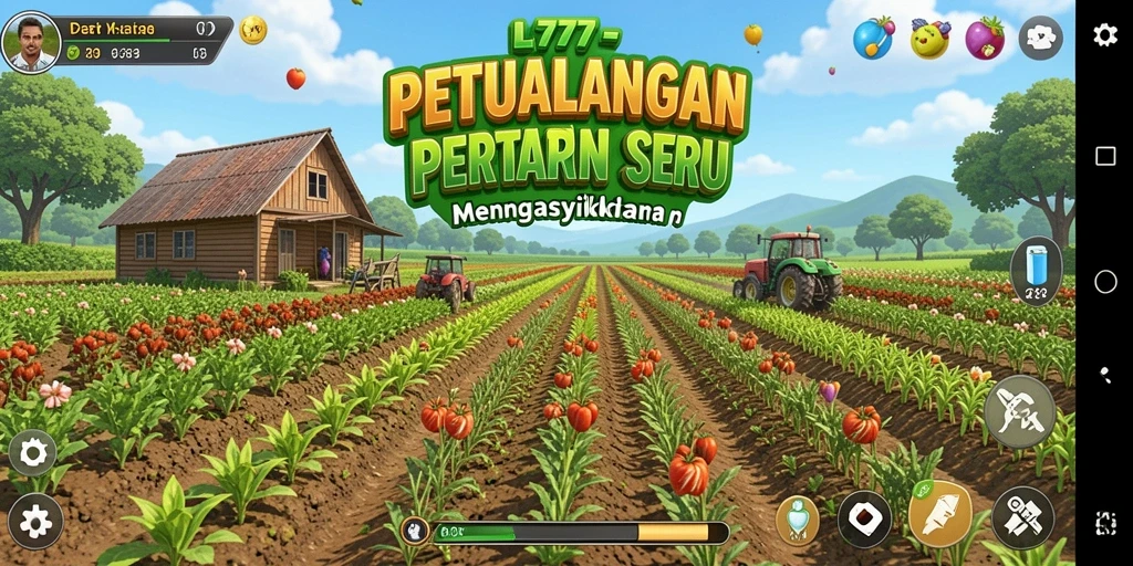 Screenshot L777 menampilkan gameplay pertanian yang menawan dan interaktif.