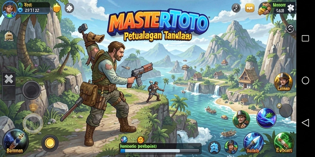 Tangkapan layar gameplay MASTERTOTO menampilkan dunia terbuka yang luas dan interaktif.
