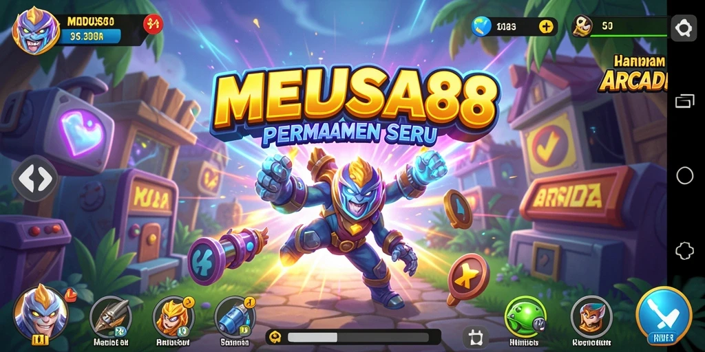Tampilan gameplay seru dari MEDUSA88 dengan karakter unik dan tantangan menarik.