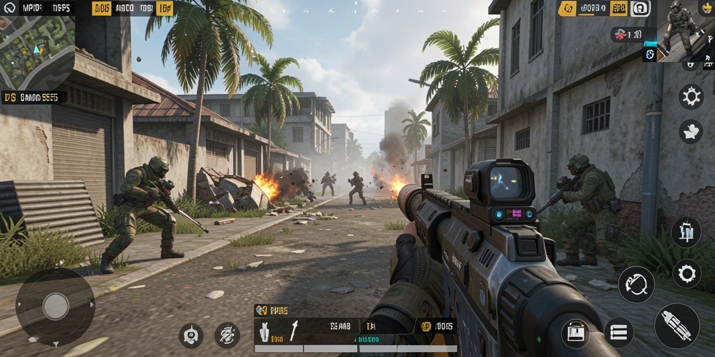 Gameplay MPO555 yang seru dan menegangkan saat bertempur.