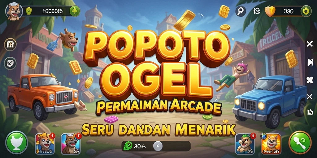 Screenshot utama POPOTOGEL menampilkan gameplay Arcade yang seru.