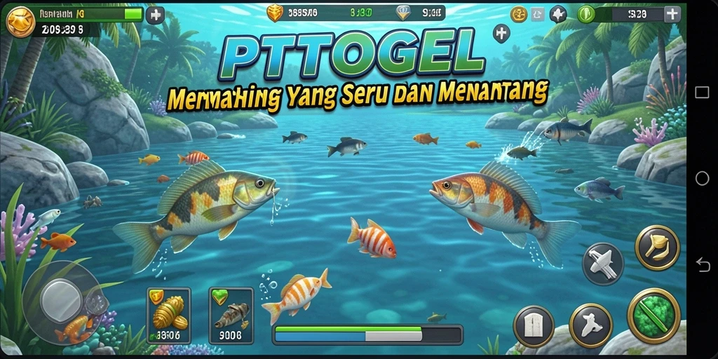 Screenshot gameplay PTTOGEL yang menampilkan aksi memancing yang seru.