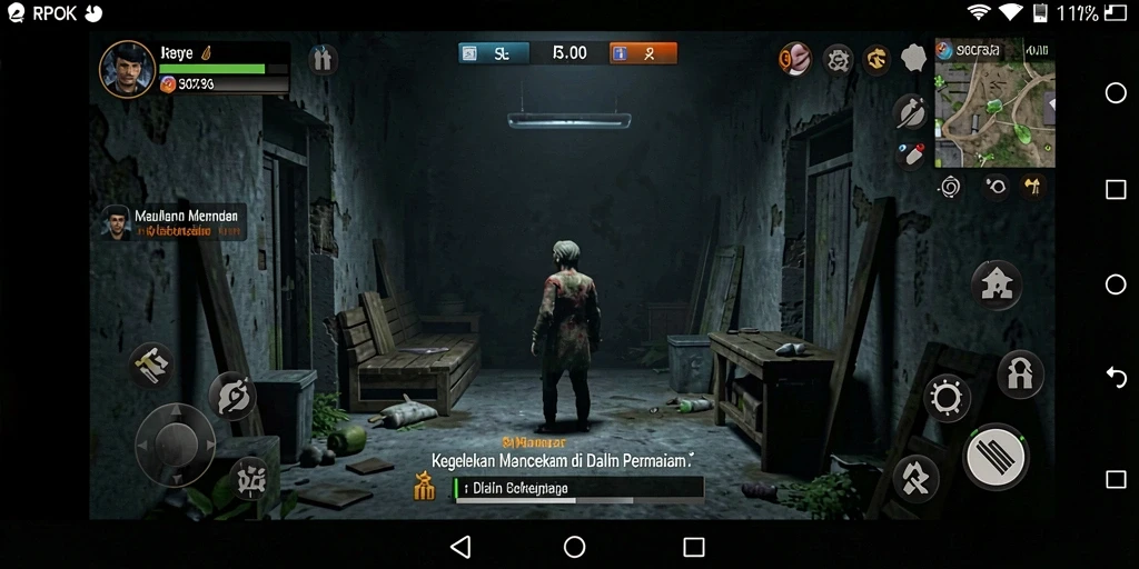 Tangkapan layar dari gameplay horror RPOK yang mendebarkan.