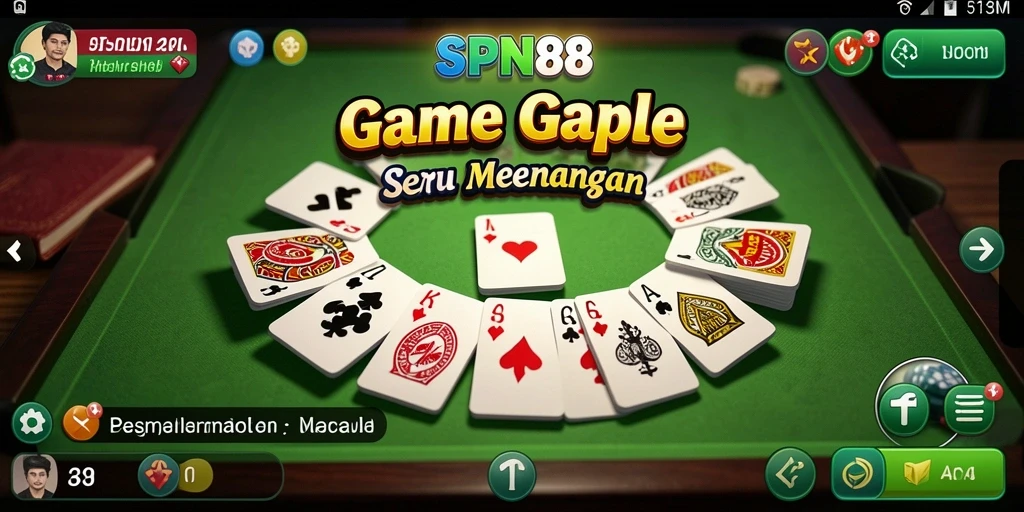 Tampilan seru gameplay Gaple di SPN88, nikmati setiap momen permainan.