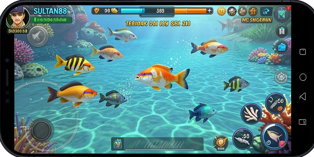 Tampilan gameplay seru dalam SULTAN88 dengan aksi tembak ikan.