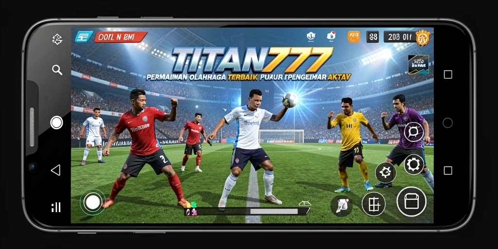 Tampilan gameplay seru di TITAN777 dengan aksi olahraga mendebarkan.