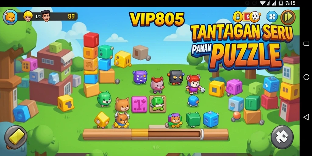 Tampilan gameplay VIP805 yang menampilkan puzzle yang menarik dan penuh tantangan.