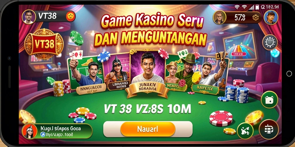 Tampilan gameplay seru dari VT38 menunjukkan suasana kasino yang mendebarkan.