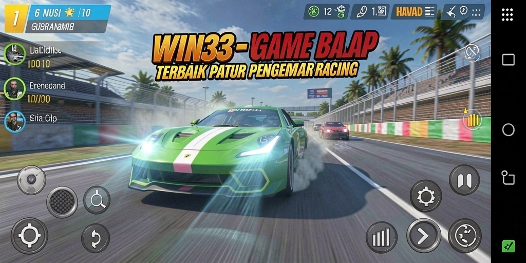 Tampilan gameplay balapan yang seru dan menegangkan di WIN33.