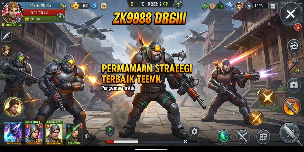 Screenshot ZK988 menampilkan pertempuran strategis yang intens.